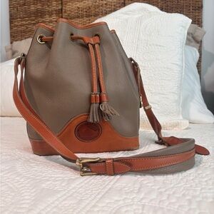 Dooney & Bourke Gray and Brown Leather Shoulder Bag